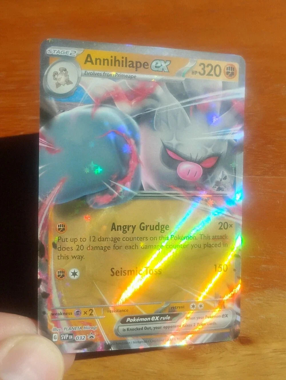 Near Mint 2023 Holo Annihilape EX Black Star Promo Pokemon Card